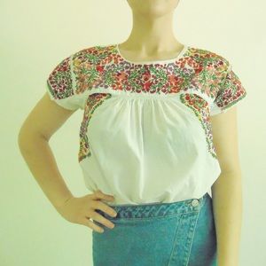 Embroidered floral madewell swing style top💐